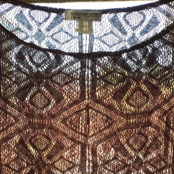 Festival Crochet Fringed Tunic Top Coverup in Chocolate Brown - Picture 8 of 8